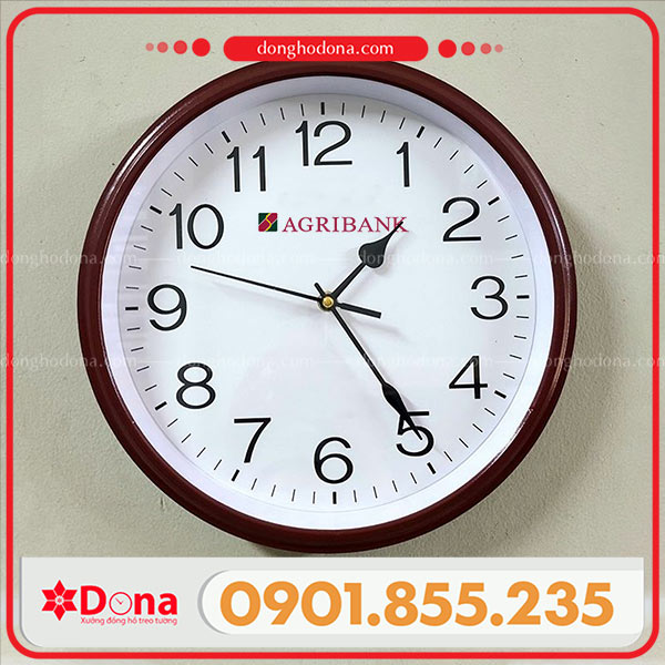 Đồng hồ vành gỗ logo Agribank