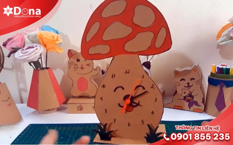 Đồng hồ giấy hình hoa quả ngộ nghĩnh