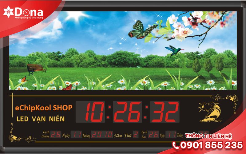 Đồng hồ lịch vạn niên led 3D