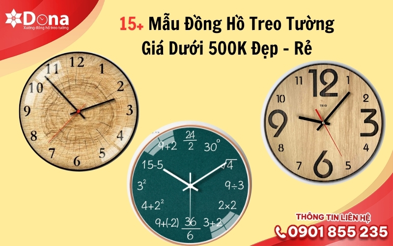 15+ Mẫu Đồng Hồ Treo Tường Giá Dưới 500K Đẹp – Rẻ