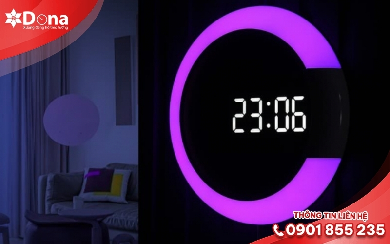 Đồng hồ treo tường LED dưới 500K hiện đại