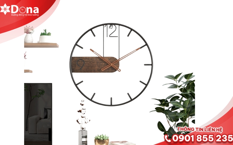 Đồng hồ treo tường hiện đại tối giản