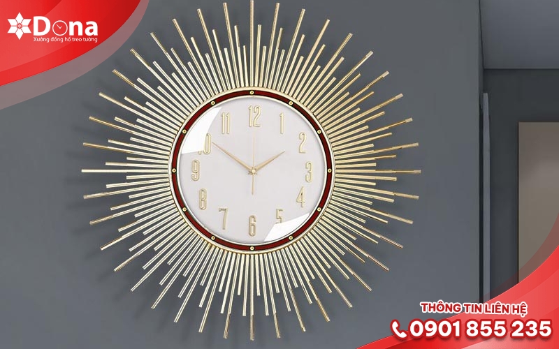 Đồng hồ treo tường nghệ thuật hình mặt trời Đồng hồ treo tường nghệ thuật hình mặt trời