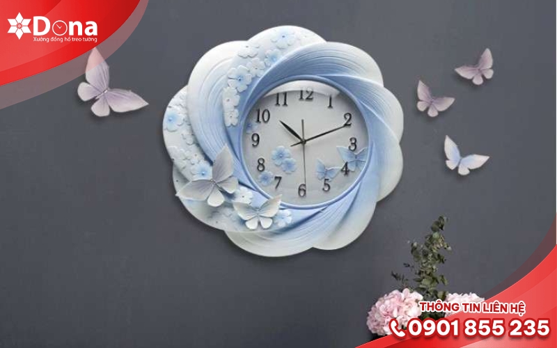 Đồng hồ decor phòng khách 3D nổi bật Đồng hồ decor phòng khách 3D nổi bật