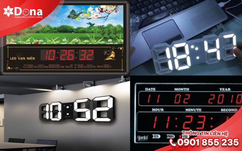 Đồng hồ treo tường LED hiện đại có nhạc