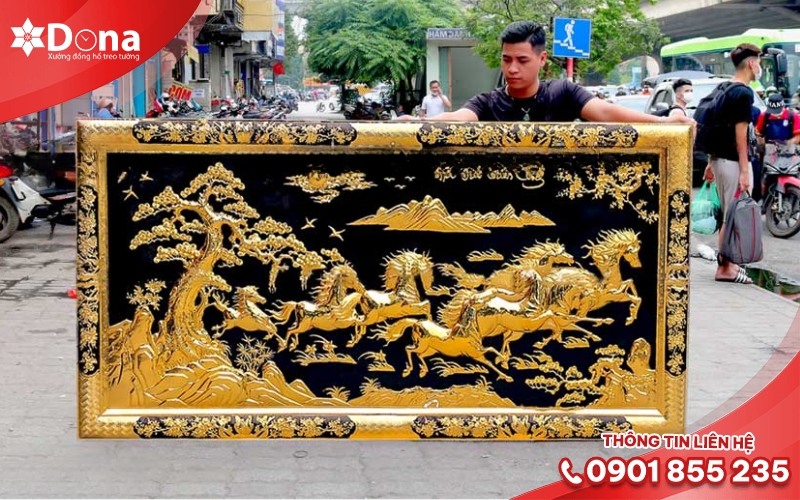 Đồng hồ đồng mạ vàng Mã Đáo Thành Công