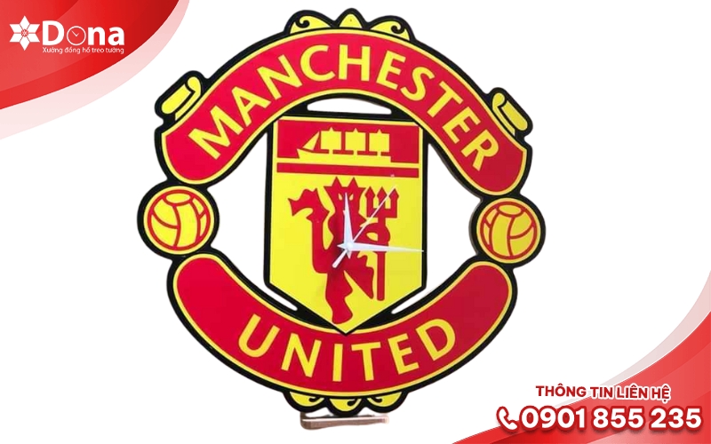 Mẫu đồng hồ treo tường Manchester United logo truyền thống