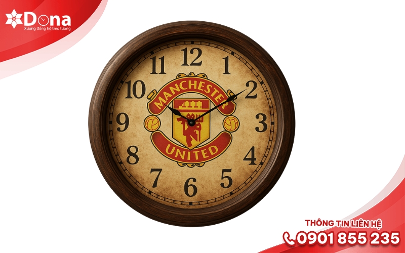 Mẫu đồng hồ treo tường Manchester United phong cách cổ điển