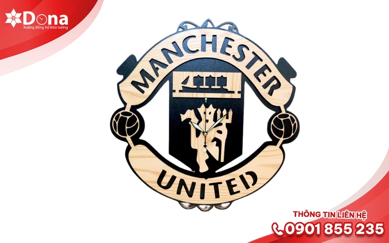 Mẫu đồng hồ treo tường Manchester United nghệ thuật