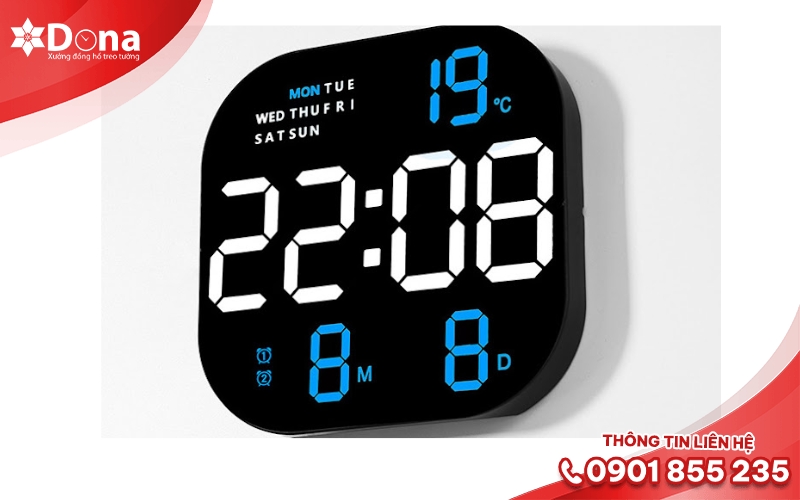 Đồng hồ treo tường LED hiển thị số điện tử
