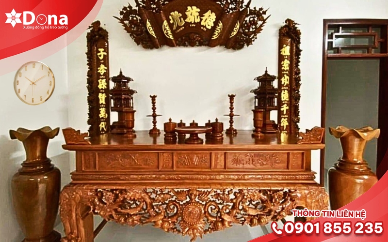 Trường hợp có thể treo đồng hồ gần bàn thờ Trường hợp có thể treo đồng hồ gần bàn thờ