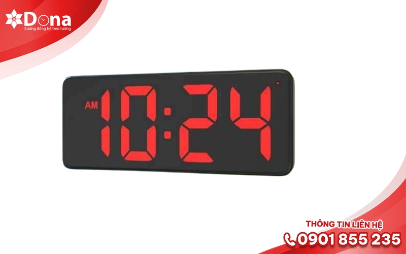 Đồng hồ treo tường hiện đại mặt kính LED có chuông điện tử Đồng hồ treo tường hiện đại mặt kính LED có chuông điện tử