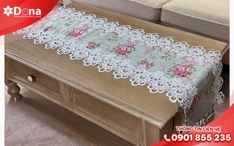 Bộ khăn trải bàn, gối tựa sofa phối màu hài hòa Bộ khăn trải bàn, gối tựa sofa phối màu hài hòa