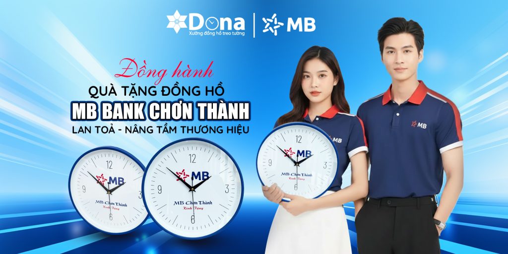 DẤU ẤN THƯƠNG HIỆU MB BANK QUA DỰ ÁN ĐỒNG HỒ TREO TƯỜNG IN LOGO