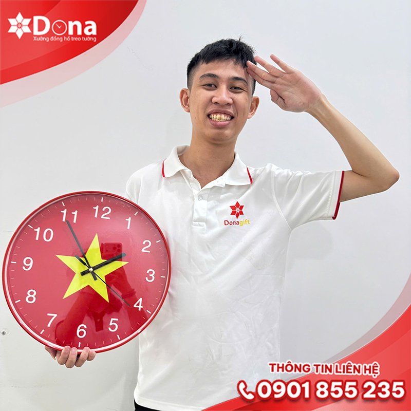 Đồng hồ treo tường in logo DonaGift - hình ảnh dự án 4
