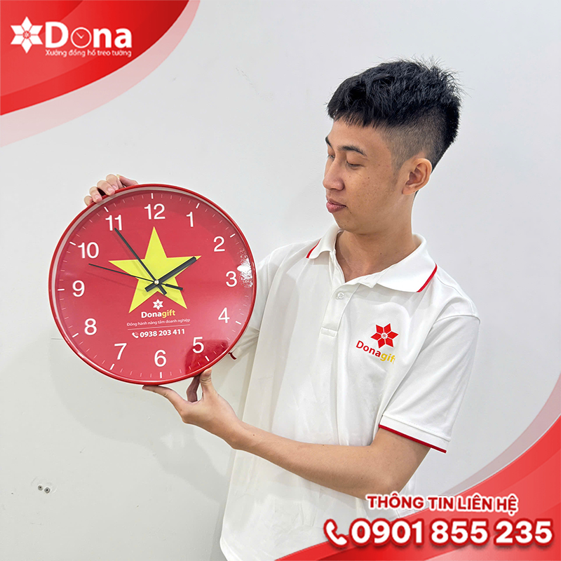 Đồng hồ treo tường in logo DonaGift - hình ảnh dự án 5