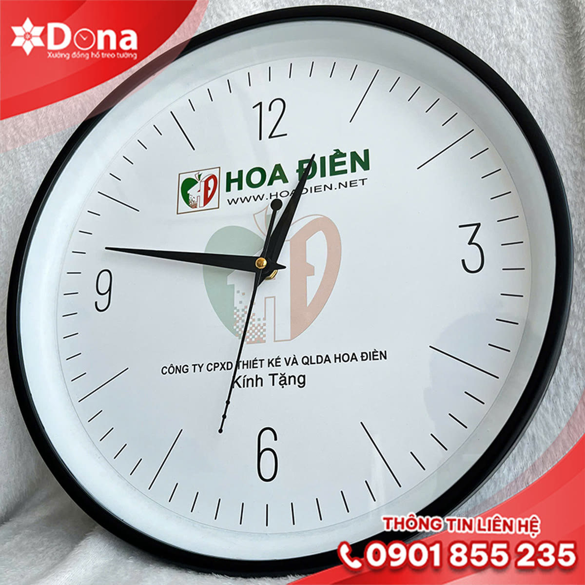 Đồng hồ treo tường in logo Hòa Điền - hình ảnh dự án 2