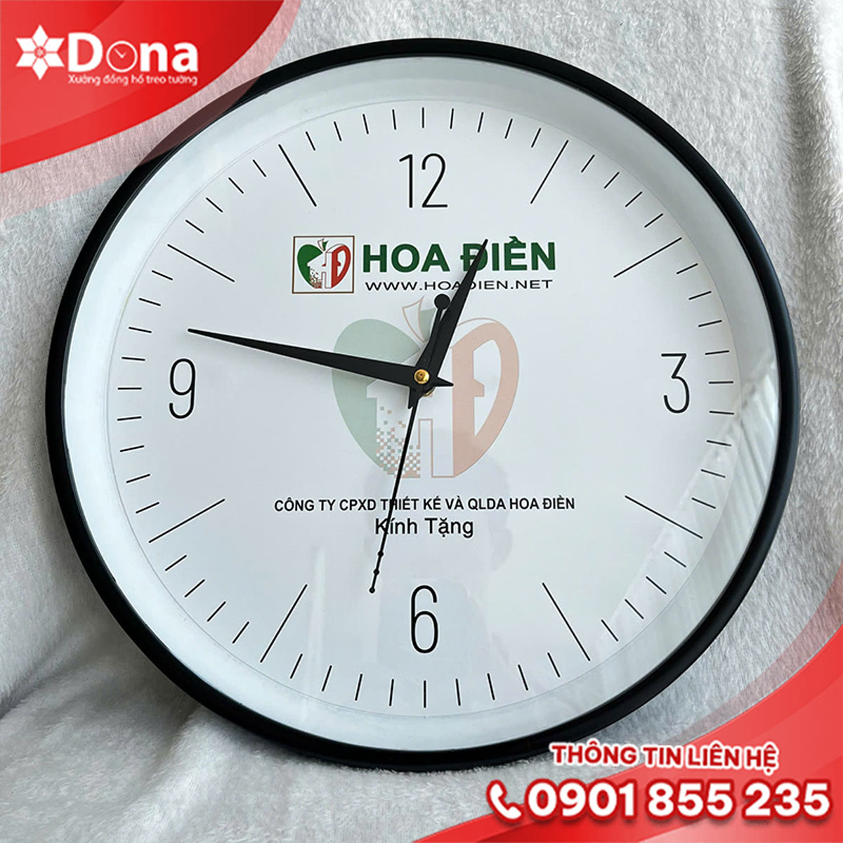 Đồng hồ treo tường in logo Hòa Điền - hình ảnh dự án 3