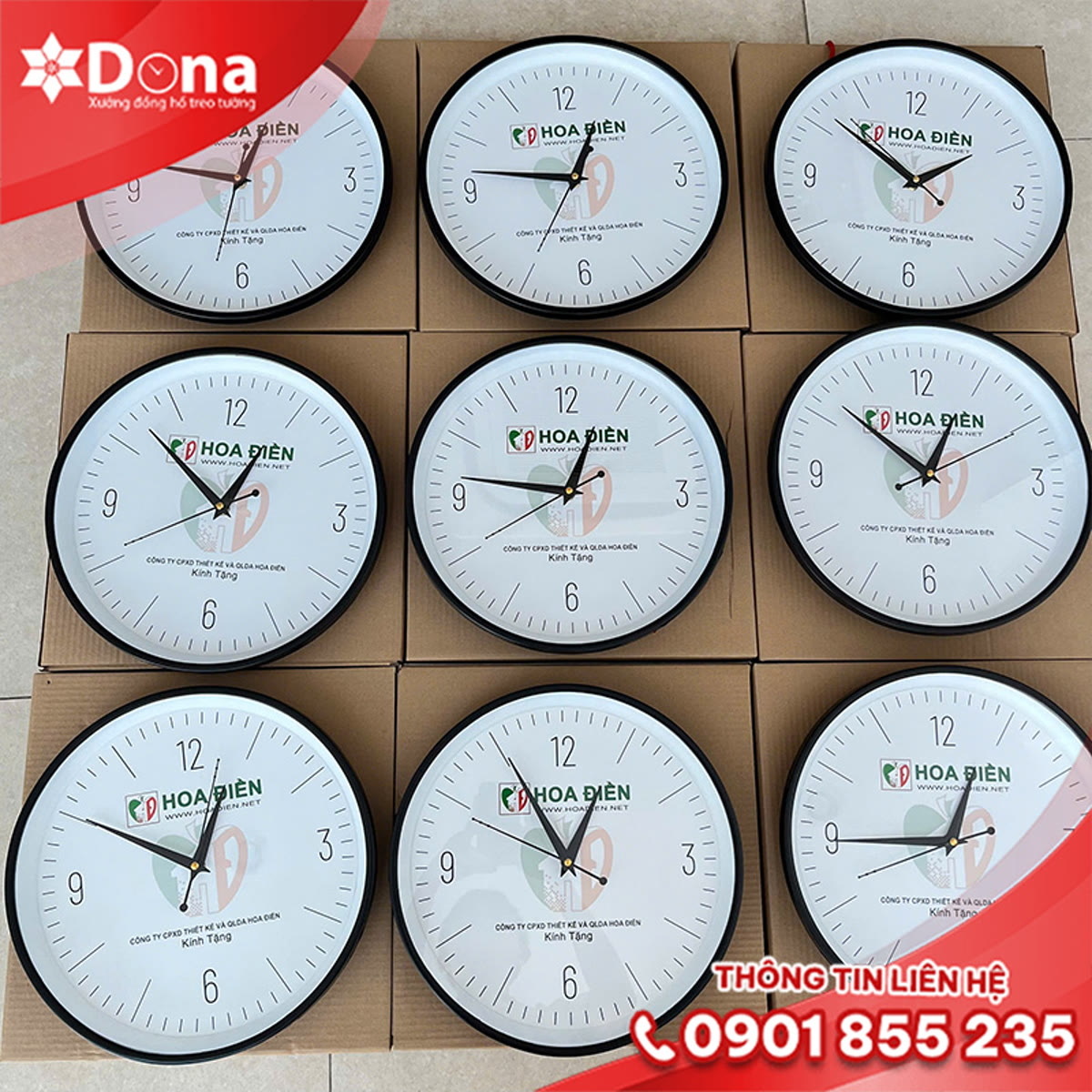 Đồng hồ treo tường in logo Hòa Điền - hình ảnh dự án 9