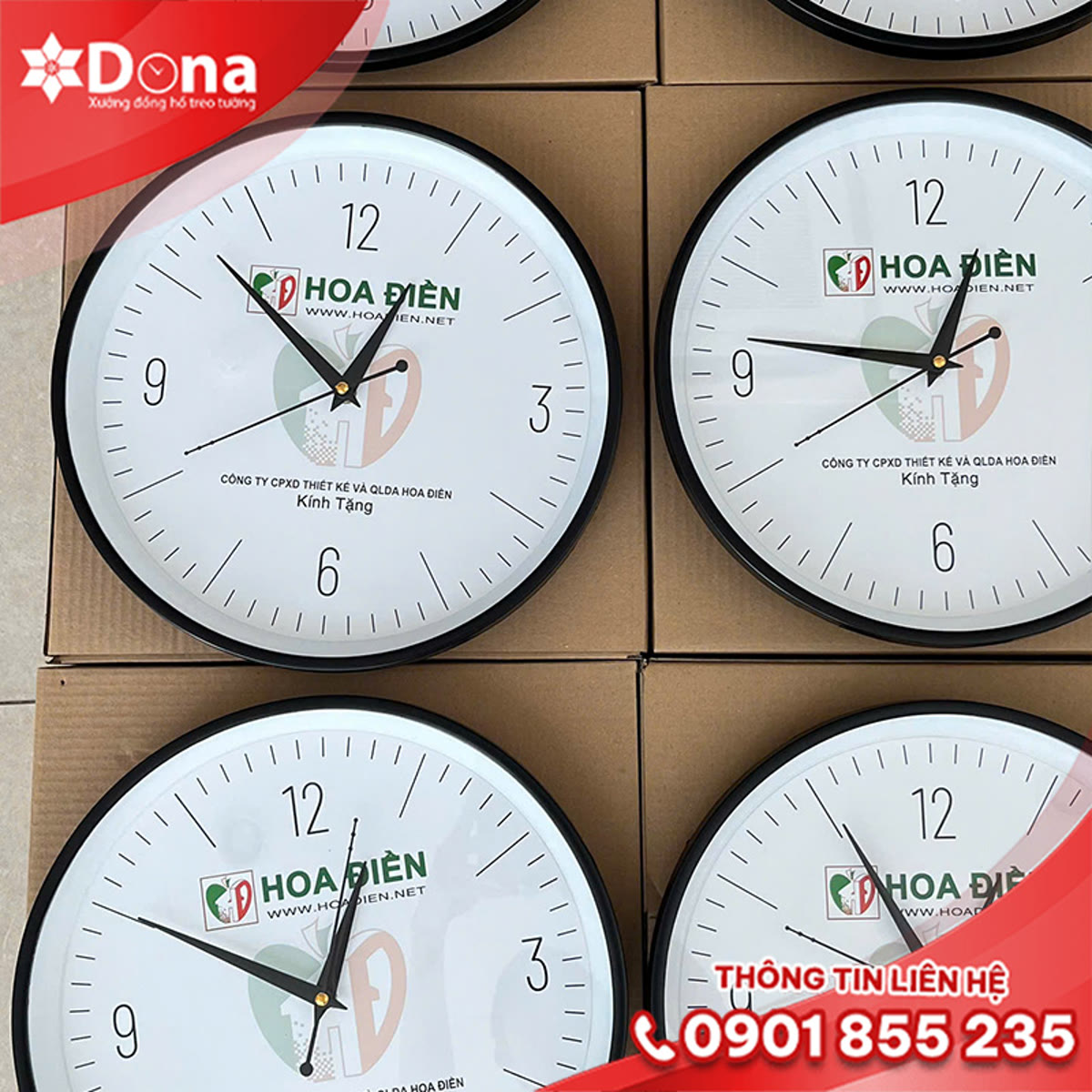 Đồng hồ treo tường in logo Hòa Điền - hình ảnh dự án 10