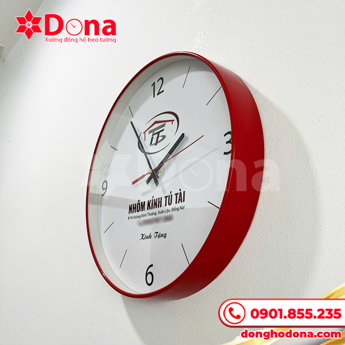 Đồng hồ treo tường in logo Nhôm Kính Tú Tài - hình ảnh dự án 2