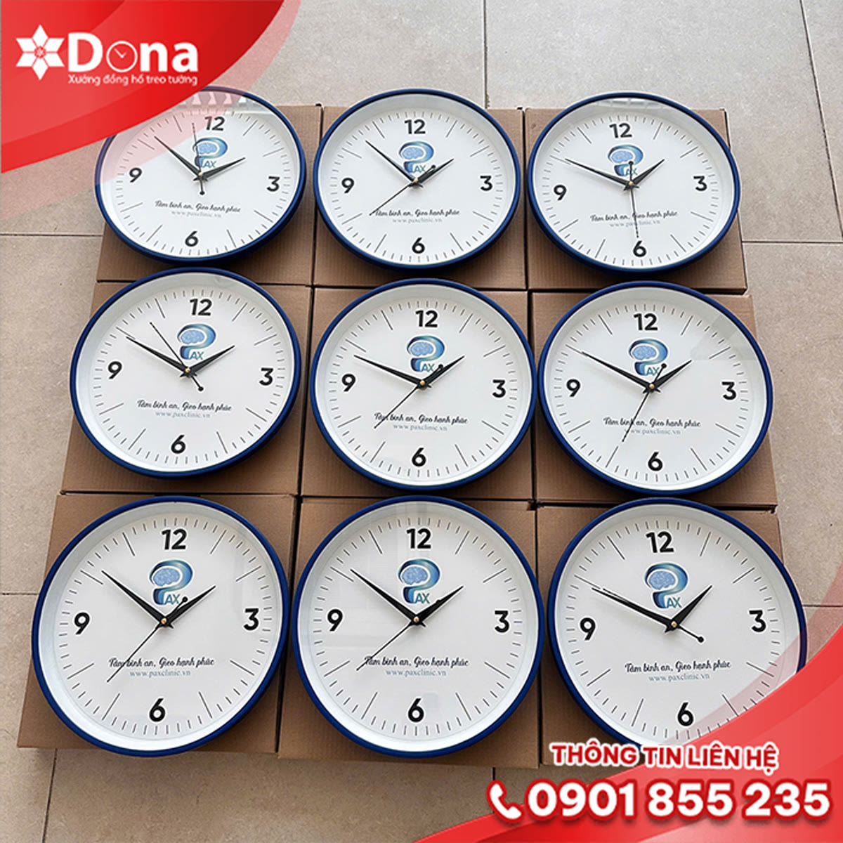 Đồng hồ treo tường in logo PAX - hình ảnh dự án 3