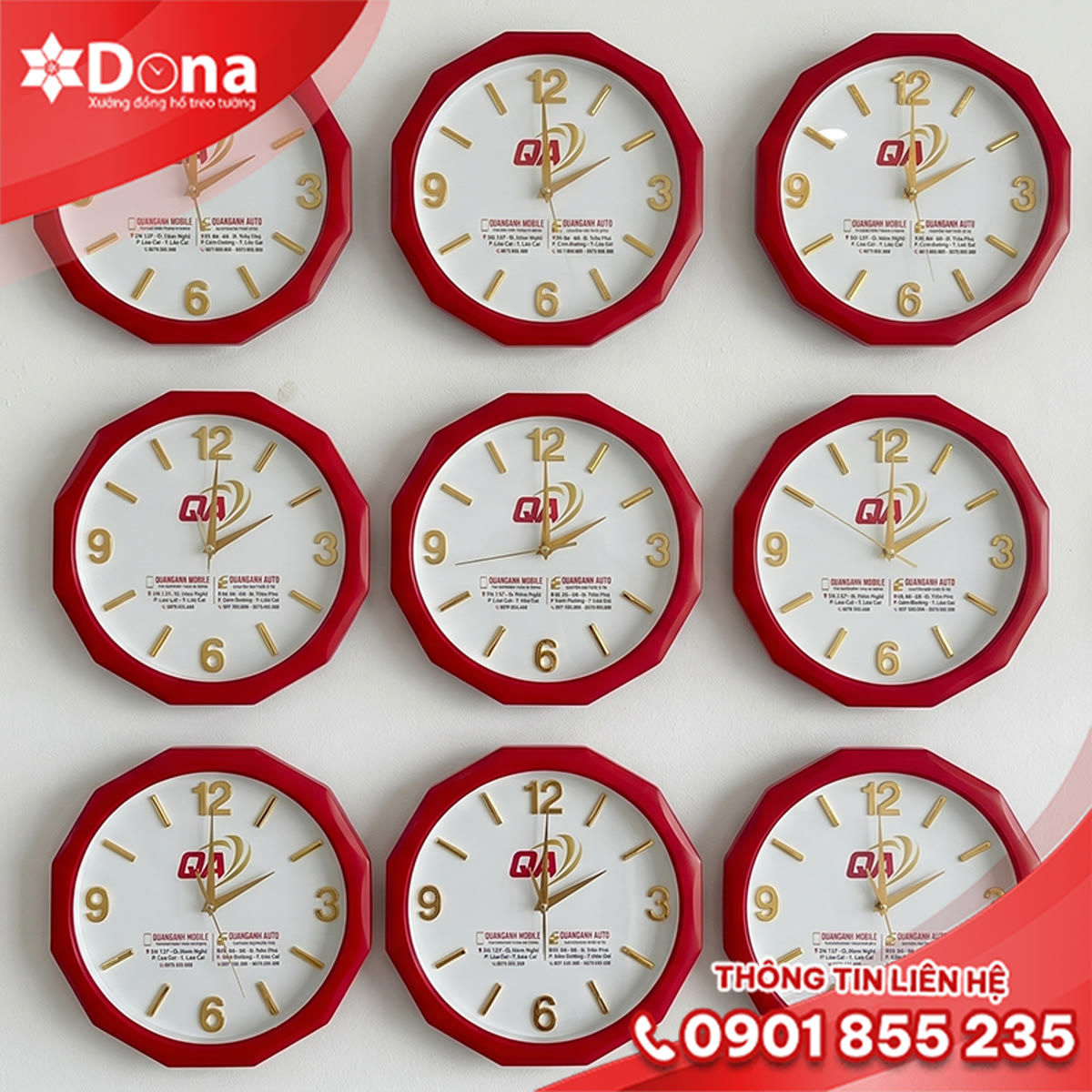 Đồng hồ treo tường in logo Quang Anh - hình ảnh dự án 1