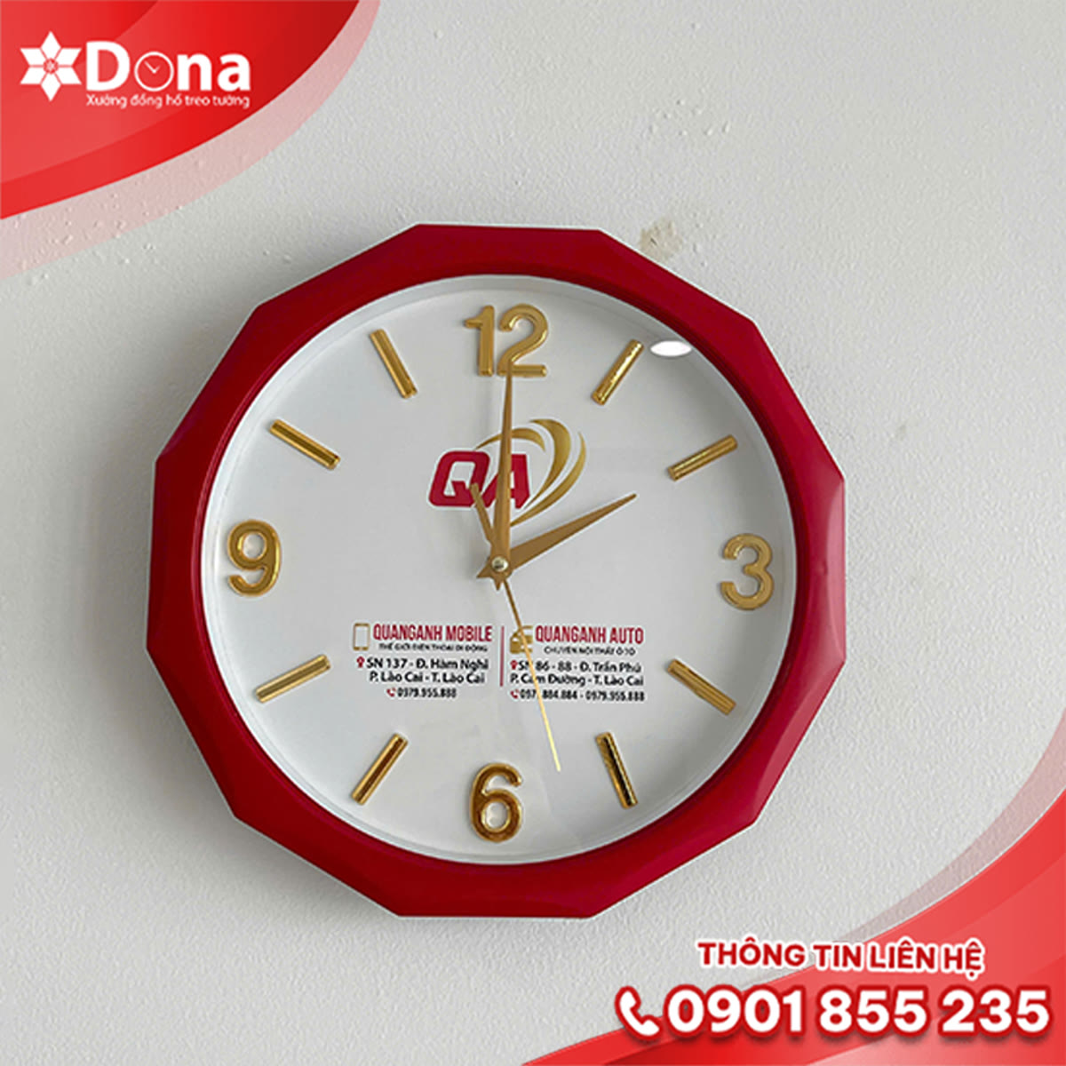 Đồng hồ treo tường in logo Quang Anh - hình ảnh dự án 2
