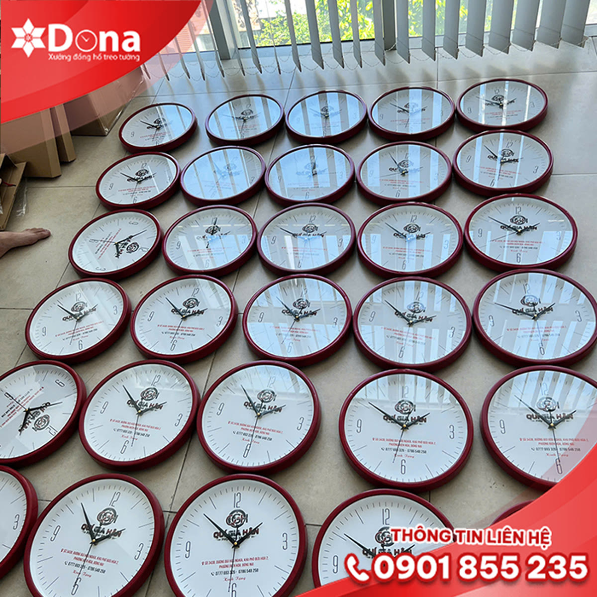 Đồng hồ treo tường in logo Quí Gia Hân - hình ảnh dự án 2