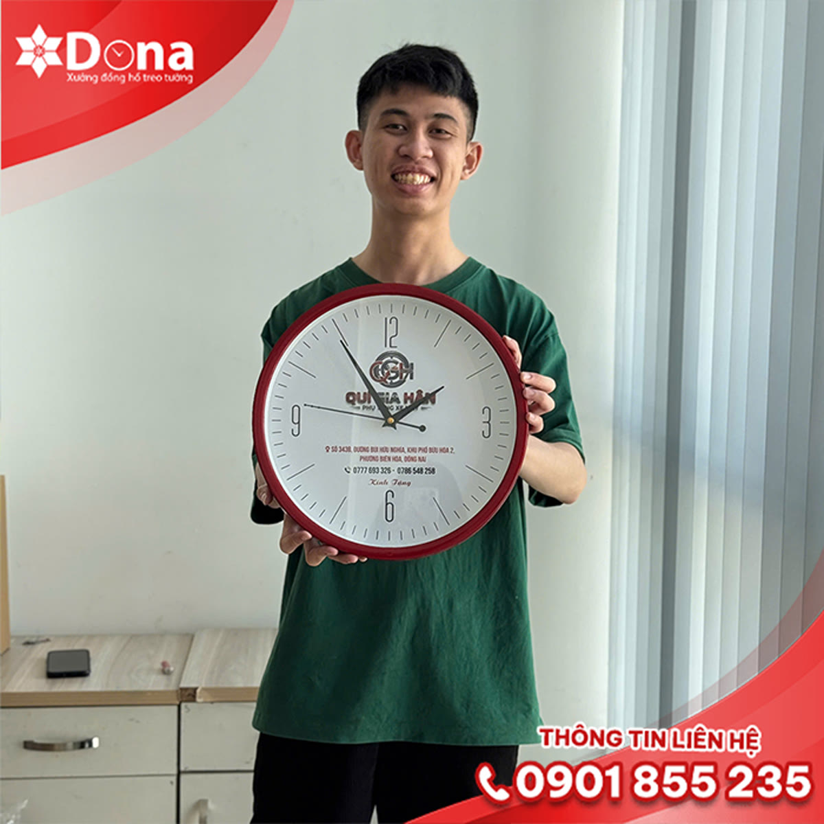 Đồng hồ treo tường in logo Quí Gia Hân - hình ảnh dự án 3