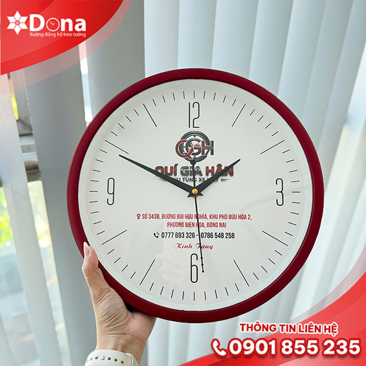 Đồng hồ treo tường in logo Quí Gia Hân - hình ảnh dự án 9