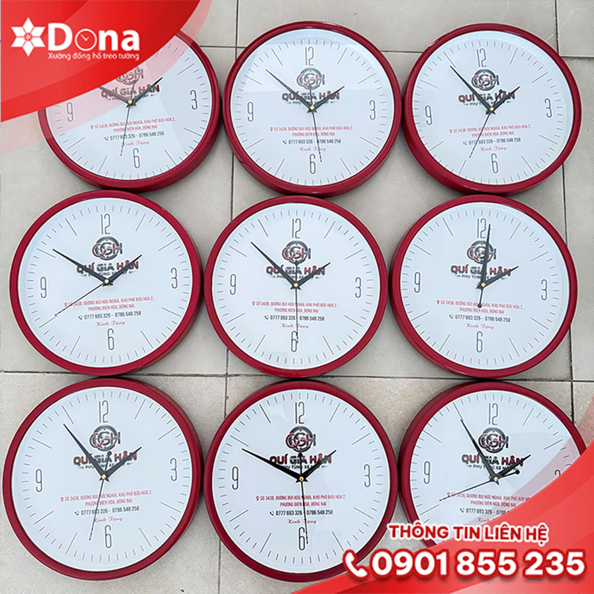 Đồng hồ treo tường in logo Quí Gia Hân - hình ảnh dự án 10