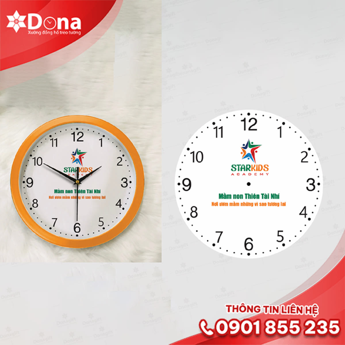 Đồng hồ treo tường in logo STAKIDS - hình ảnh dự án 1