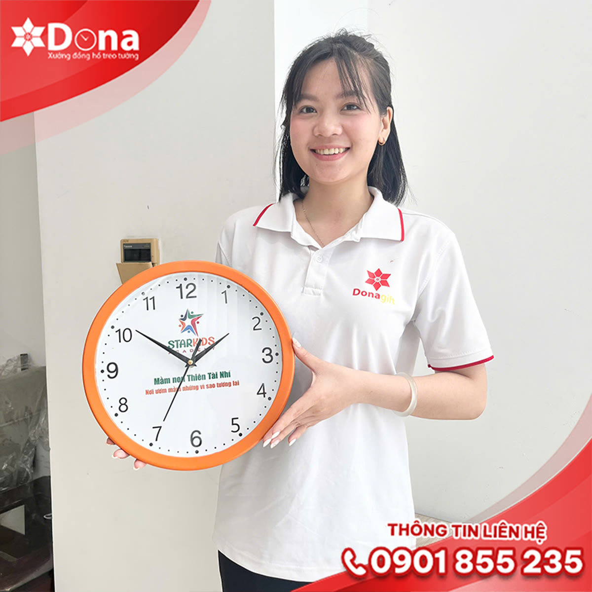 Đồng hồ treo tường in logo STAKIDS - hình ảnh dự án 3