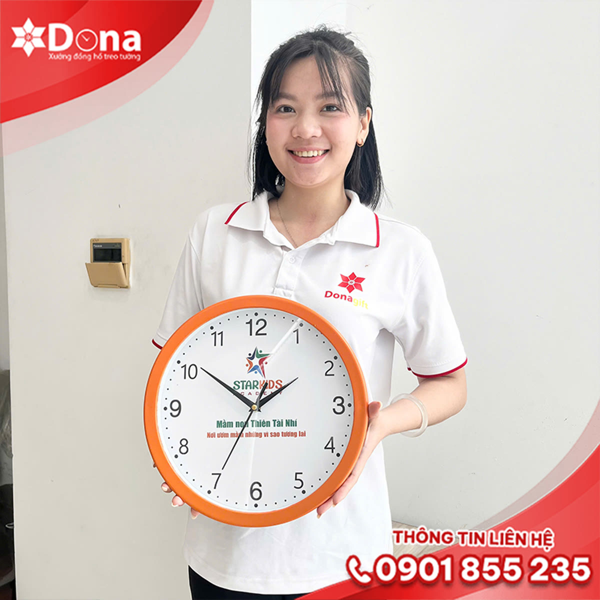 Đồng hồ treo tường in logo STAKIDS - hình ảnh dự án 9