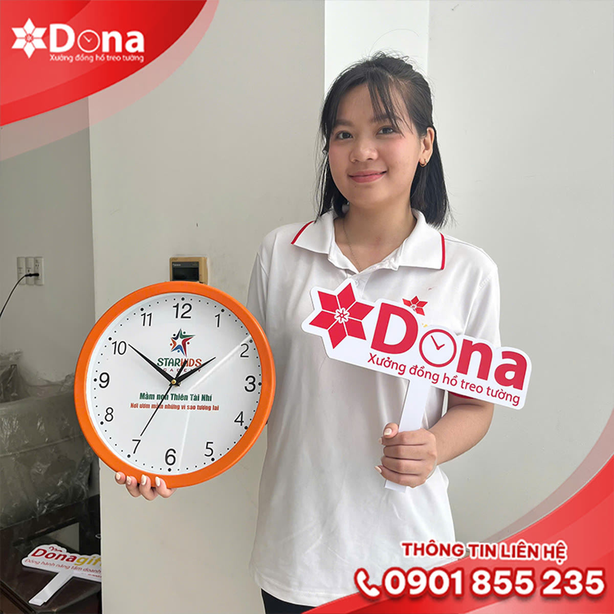 Đồng hồ treo tường in logo STAKIDS - hình ảnh dự án 10